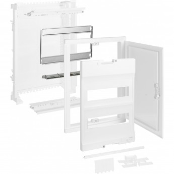 Щит встраиваемый LEGRAND Nedbox со скругленной дверью белой RAL 9010 2 рейки 24+4 модуля белый