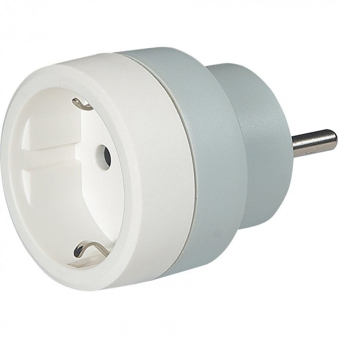 Адаптер для путешествий LEGRAND Элиум с немецкого стандарта на французский стандарт белый/серый 050382