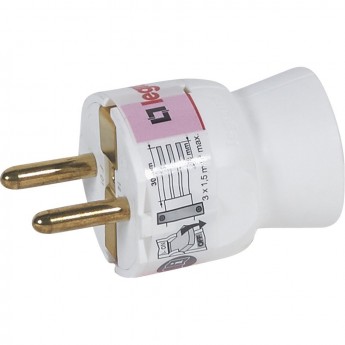 Вилка LEGRAND 2К+3 серия Элиум 16 А пластик прямой ввод белый