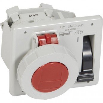 Встраиваемая розетка LEGRAND с блокировкой-выключателем и уменьшенным фланцем P17 Tempra Pro IP 55 380/415 В 16 A 3К+З Встраиваемая розетка LEGRAND с блокировкой-выключателем и уменьшенным фланцем P17 Tempra Pro IP 55 380/415 В 16 A 3К+З