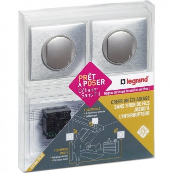 Комплект LEGRAND Celiane для создания схемы радио управления освещением с двух мест алюминий