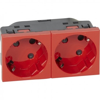 Розетка LEGRAND 2 x 2К+3 под углом 45° Программа Mosaic с механической блокировкой красный Розетка LEGRAND 2 x 2К+3 под углом 45° Программа Mosaic с механической блокировкой красный