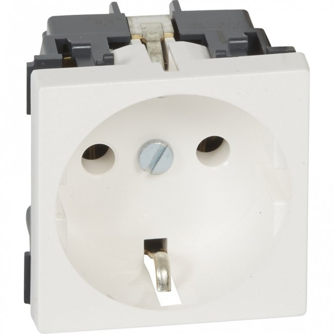 Розетка LEGRAND 2К+3 с винтовыми зажимами Программа Mosaic немецкий стандарт без шторок 2 модуля белый 077210