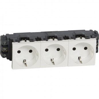 Розетка LEGRAND 3 x 2К+3 Программа Mosaic для монтажа на кабель-каналах с винтовыми зажимами белый