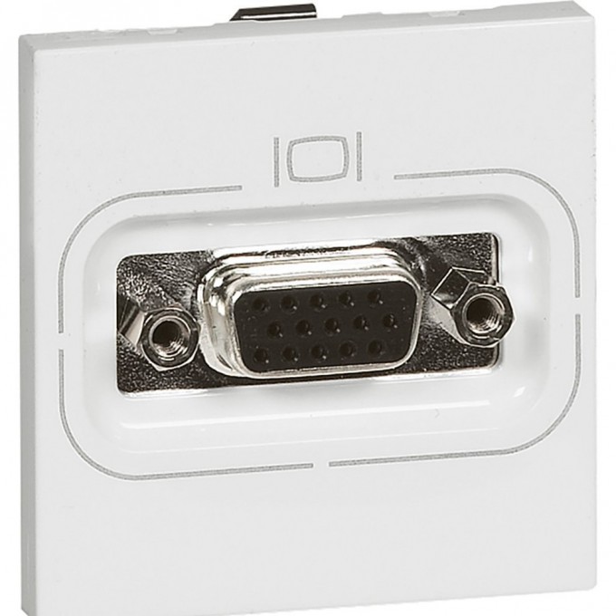 Аудио и видеорозетка LEGRAND Mosaic гнездо HD15 2 модуля белая 078757