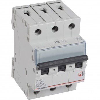 Автоматический выключатель LEGRAND TX³ 6000 6 кА тип B 3П 400 В 20А 3 модуля белый Автоматический выключатель LEGRAND TX³ 6000 6 кА тип B 3П 400 В 20А 3 модуля белый