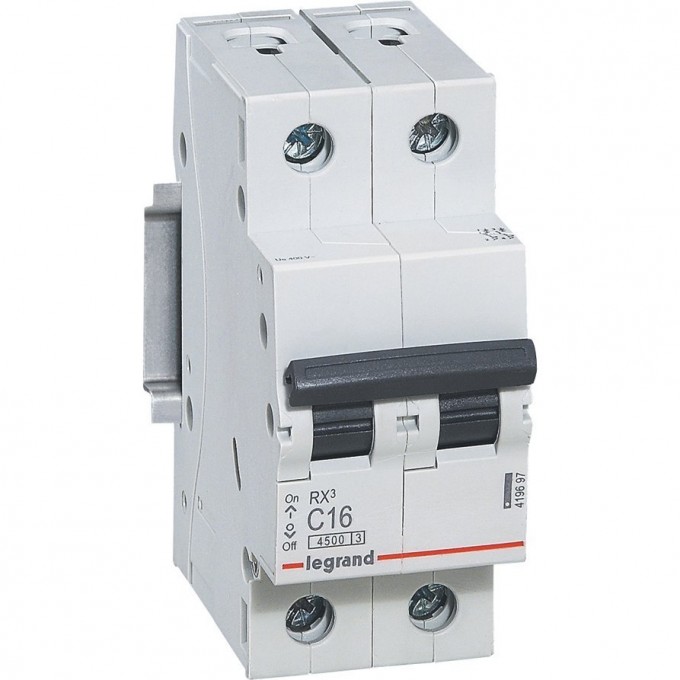 Автоматический выключатель LEGRAND RX3 4,5кА 63А 2П тип C белый 419703