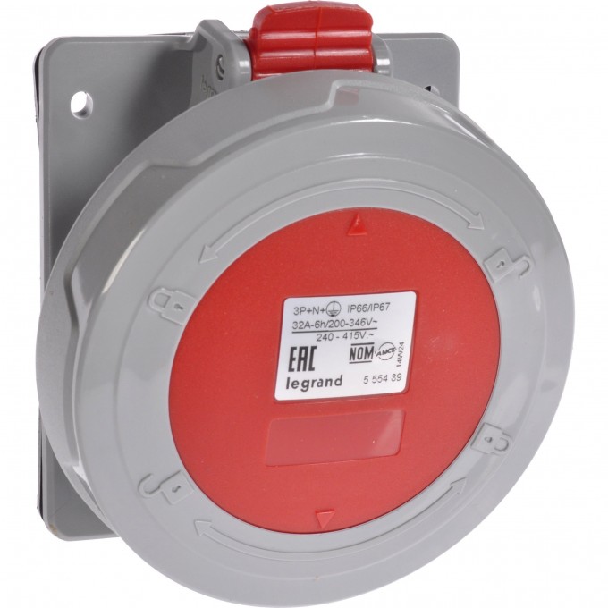 Встраиваемая розетка LEGRAND P17 Tempra Pro IP 66/67 380/415 В 32 A 3К+З 555488