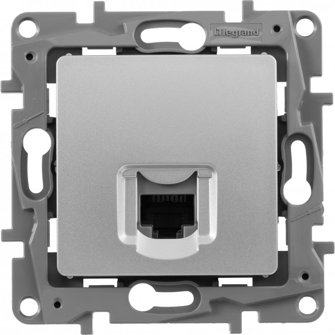 Информационная розетка LEGRAND Etika категория 5e UTP алюминий 672441