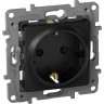 Розетка LEGRAND 2К+З немецкий стандарт винтовые зажимы 16 А 250 В Etika антрацит 672621