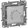 Термостат LEGRAND с внешним датчиком для тёплых полов Etika алюминий 672430