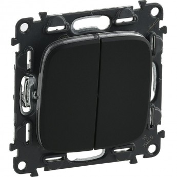 Переключатель LEGRAND Valena ALLURE двухклавишный 10А 250В с лицевой панелью безвинтовые зажимы антрацит Переключатель LEGRAND Valena ALLURE двухклавишный 10А 250В с лицевой панелью безвинтовые зажимы антрацит