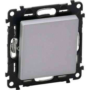 Переключатель LEGRAND Valena LIFE 10АХ 250В с лицевой панелью безвинтовые зажимы алюминий