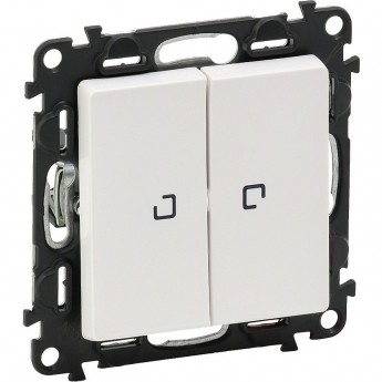 Переключатель LEGRAND Valena LIFE двухклавишный 10АХ 250В с подсветкой с лицевой панелью белый