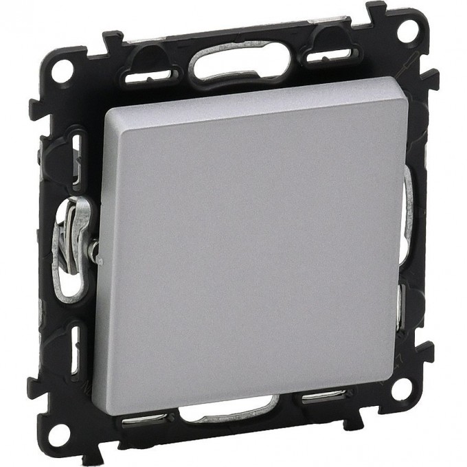 Выключатель LEGRAND Valena LIFE 10АХ 250В с лицевой панелью безвинтовые зажимы алюминий 752601