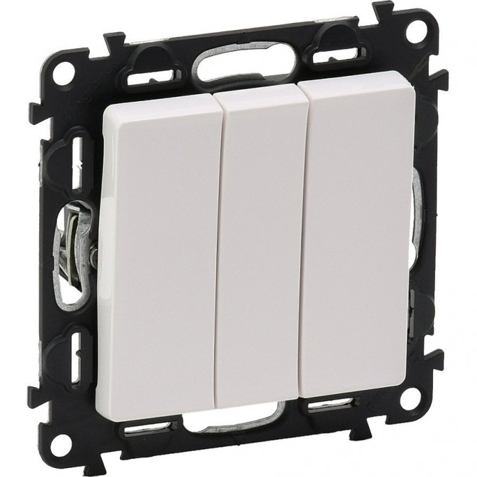 Выключатель LEGRAND Valena LIFE трехклавишный 10АХ 250В с лицевой панелью винтовые зажимы белый 752403