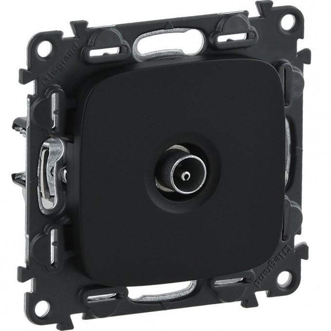 Розетка LEGRAND Valena ALLURE ТВ проходная 1,5дБ/14дБ 0-2400 МГц с лицевой панелью антрацит 753981