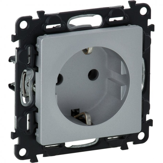 Силовая розетка LEGRAND Valena LIFE 2К+З 16А 250В винтовые зажимы алюминий 753625