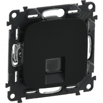 Телефонная розетка LEGRAND Valena ALLURE RJ11 одиночная с лицевой панелью антрацит