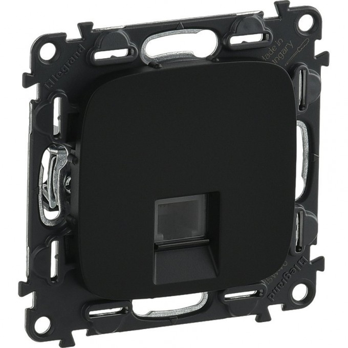 Телефонная розетка LEGRAND Valena ALLURE RJ11 одиночная с лицевой панелью антрацит 753948