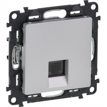 Телефонная розетка LEGRAND Valena LIFE RJ11 одиночная с лицевой панелью алюминий