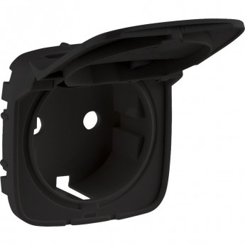 Лицевая панель LEGRAND Valena ALLURE для розетки 2К+З с крышкой антрацит