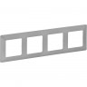 Рамка LEGRAND Valena LIFE "Алюминий", 4-постовая универсальная, белый 754134