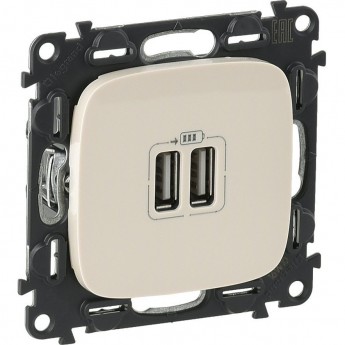 Зарядное устройство LEGRAND Valena ALLURE с двумя USB-разъемами 240В/5В 1500мА с лицевой панелью слоновая кость Зарядное устройство LEGRAND Valena ALLURE с двумя USB-разъемами 240В/5В 1500мА с лицевой панелью слоновая кость