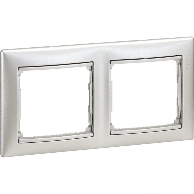 Рамка LEGRAND Valena 2 поста горизонтальный монтаж алюминий 770152
