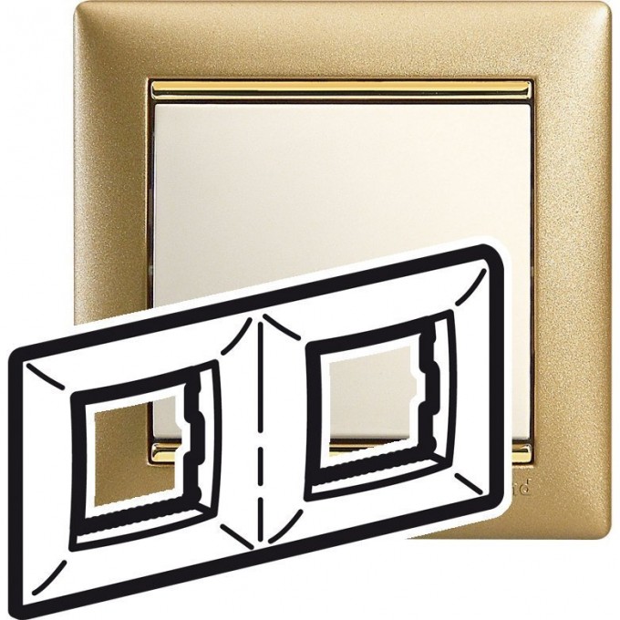 Рамка LEGRAND Valena 2 поста матовое золото 770302