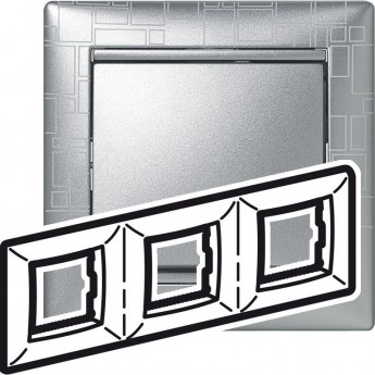 Рамка LEGRAND Valena 3 поста алюминий модерн Рамка LEGRAND Valena 3 поста алюминий модерн