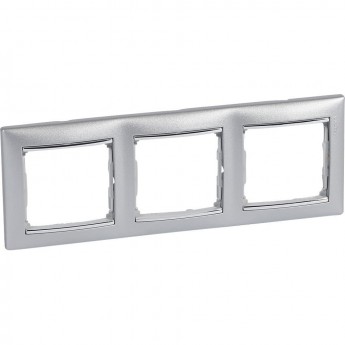 Рамка LEGRAND Valena 3 поста алюминий/серебряный штрих Рамка LEGRAND Valena 3 поста алюминий/серебряный штрих
