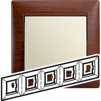Рамка LEGRAND Valena 5 постов тонированное дерево Рамка LEGRAND Valena 5 постов тонированное дерево