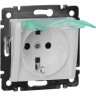 Розетка LEGRAND Valena IP 44 немецкий стандарт 2К+3 с крышкой и защитными шторками белый 774220