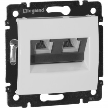 Телефонная розетка LEGRAND Valena RJ11 4 контакта 2 выхода белый Телефонная розетка LEGRAND Valena RJ11 4 контакта 2 выхода белый