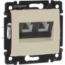 Телефонная розетка LEGRAND Valena RJ11 4 контакта 2 выхода слоновая кость 774339