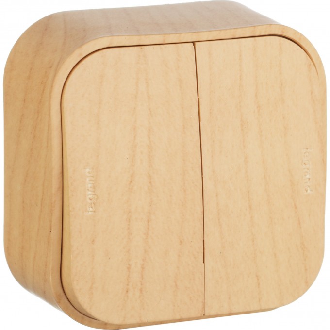 Переключатель LEGRAND Quteo двухклавишный на 2 направления деревянный 782266