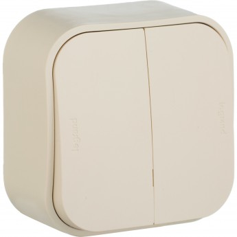 Переключатель LEGRAND Quteo двухклавишный на 2 направления слоновая кость Переключатель LEGRAND Quteo двухклавишный на 2 направления слоновая кость