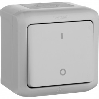 Выключатель LEGRAND Quteo двухполюсный 10 A 250 В IP 44 Серый Выключатель LEGRAND Quteo двухполюсный 10 A 250 В IP 44 Серый
