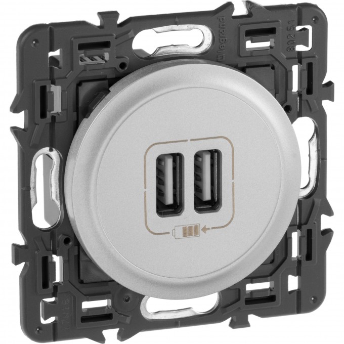 Зарядное устройство LEGRAND Celiane 2 х USB 1500 мА, титан SET-1-067462-03
