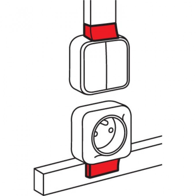 Адаптер LEGRAND Quteo для монтажа серии для мини-каналов Metra 20x12 белый 638117