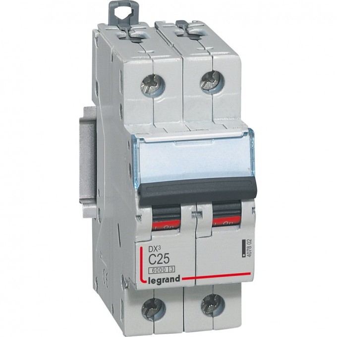 Автоматический выключатель LEGRAND DX3 6000 10kA 25A 2П тип С 407802
