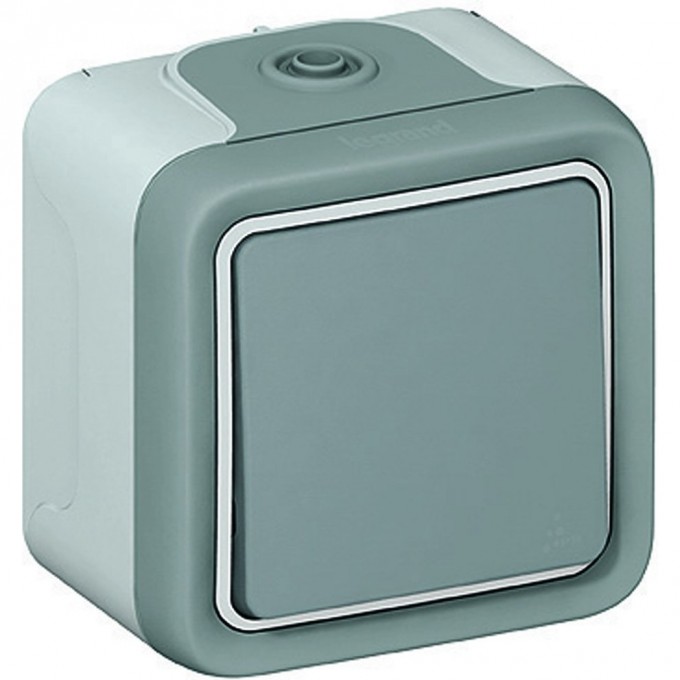 Переключатель LEGRAND PLEXO 10A серый, накладной 69711