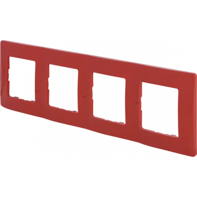Рамка LEGRAND Etika 4 поста красный 672534