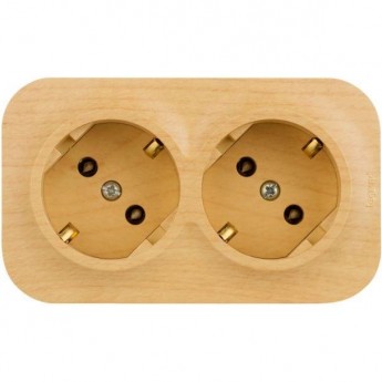 Розетка LEGRAND 2-м ОП Quteo 16А угол 45град. с заземлением, дерево Розетка LEGRAND 2-м ОП Quteo 16А угол 45град. с заземлением, дерево