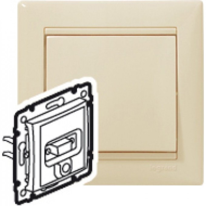 Розетка LEGRAND HD 15 + гнездо диам. 3,5 мм Valena слоновая кость 774182