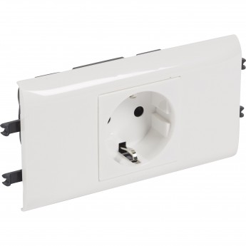 Розетка LEGRAND Mosaic DLP для крышки 65мм немецкий стандарт 2К+З б/заж., белый Розетка LEGRAND Mosaic DLP для крышки 65мм немецкий стандарт 2К+З б/заж., белый