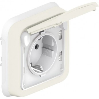Розетка LEGRAND PLEXO с заземлением IP55 винтовой зажим белая