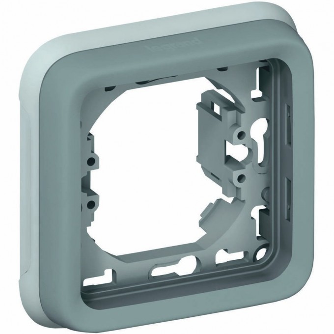 Суппорт с рамкой LEGRAND Plexo для встроенного монтажа 1 пост, серый 69681