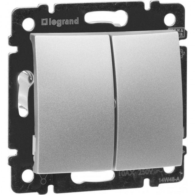 Выключатель LEGRAND Valena двухклавишный 10 A 250 В алюминий 770105